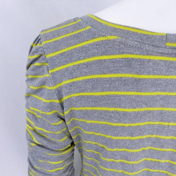 Anthropologie Large Dolan Scrunch Top Yellow Gray - Picture 6 of 8